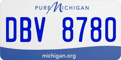 MI license plate DBV8780