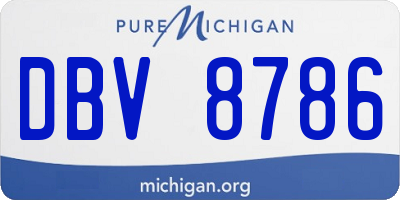 MI license plate DBV8786