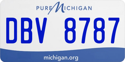 MI license plate DBV8787