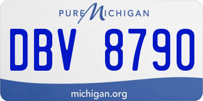 MI license plate DBV8790