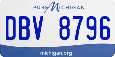 MI license plate DBV8796
