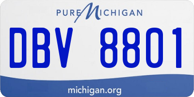 MI license plate DBV8801