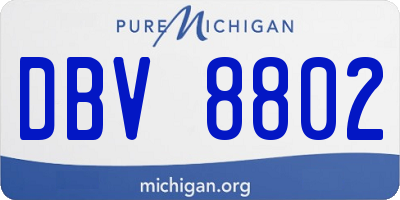 MI license plate DBV8802