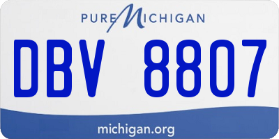 MI license plate DBV8807