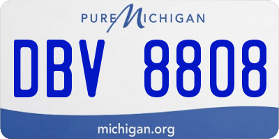 MI license plate DBV8808