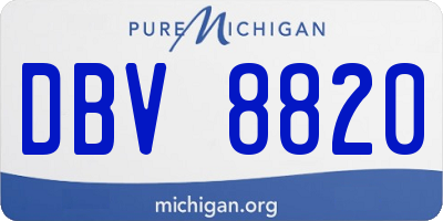 MI license plate DBV8820