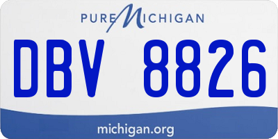 MI license plate DBV8826