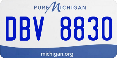 MI license plate DBV8830