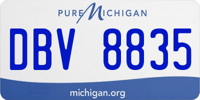 MI license plate DBV8835