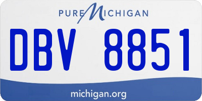 MI license plate DBV8851