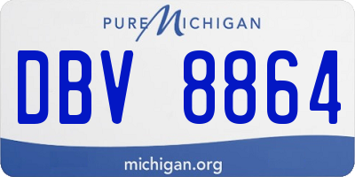 MI license plate DBV8864