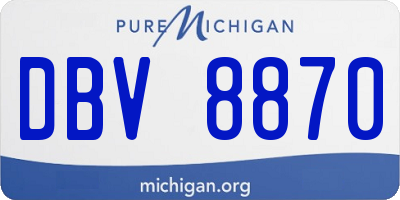MI license plate DBV8870