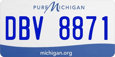 MI license plate DBV8871