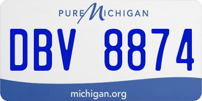 MI license plate DBV8874