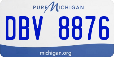 MI license plate DBV8876