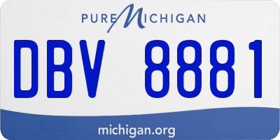 MI license plate DBV8881