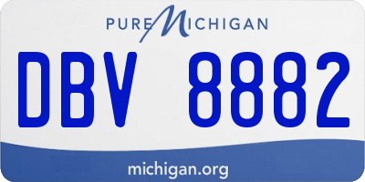 MI license plate DBV8882