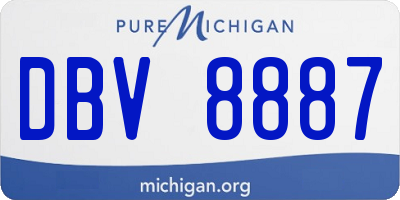 MI license plate DBV8887