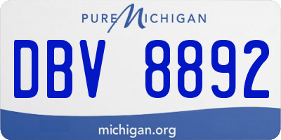MI license plate DBV8892