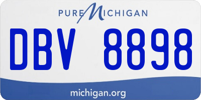 MI license plate DBV8898