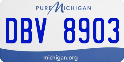 MI license plate DBV8903