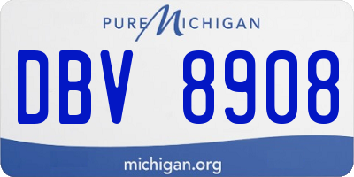 MI license plate DBV8908