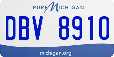 MI license plate DBV8910