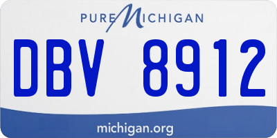 MI license plate DBV8912