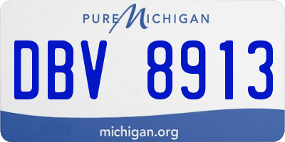 MI license plate DBV8913