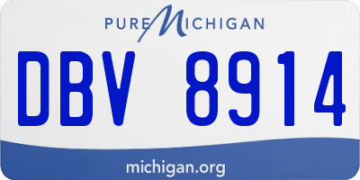 MI license plate DBV8914