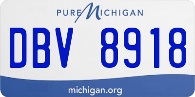 MI license plate DBV8918