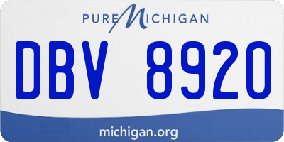 MI license plate DBV8920