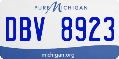 MI license plate DBV8923