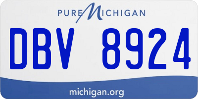 MI license plate DBV8924