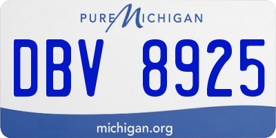 MI license plate DBV8925