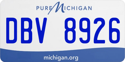 MI license plate DBV8926
