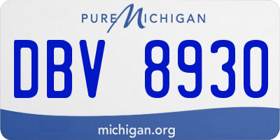 MI license plate DBV8930