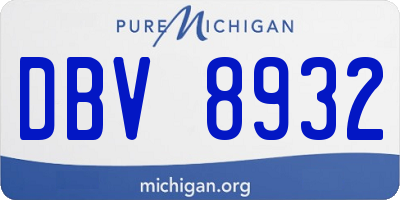 MI license plate DBV8932