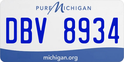 MI license plate DBV8934
