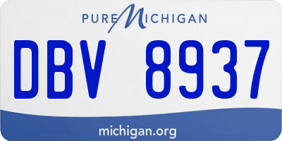 MI license plate DBV8937