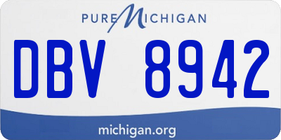 MI license plate DBV8942