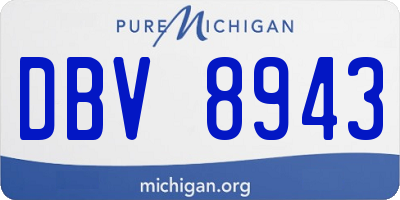 MI license plate DBV8943