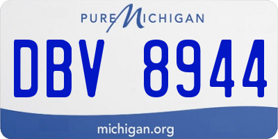 MI license plate DBV8944