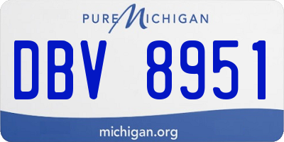 MI license plate DBV8951