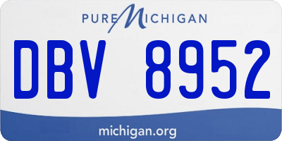 MI license plate DBV8952