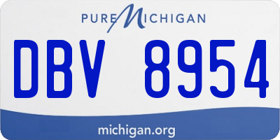 MI license plate DBV8954