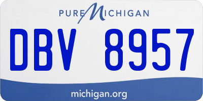 MI license plate DBV8957