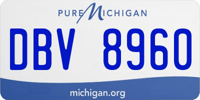 MI license plate DBV8960