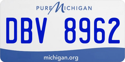 MI license plate DBV8962