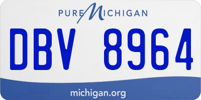 MI license plate DBV8964